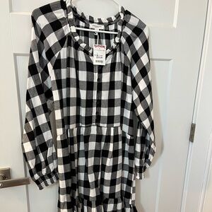 Beachlunchlounge Black and White Plaid Top